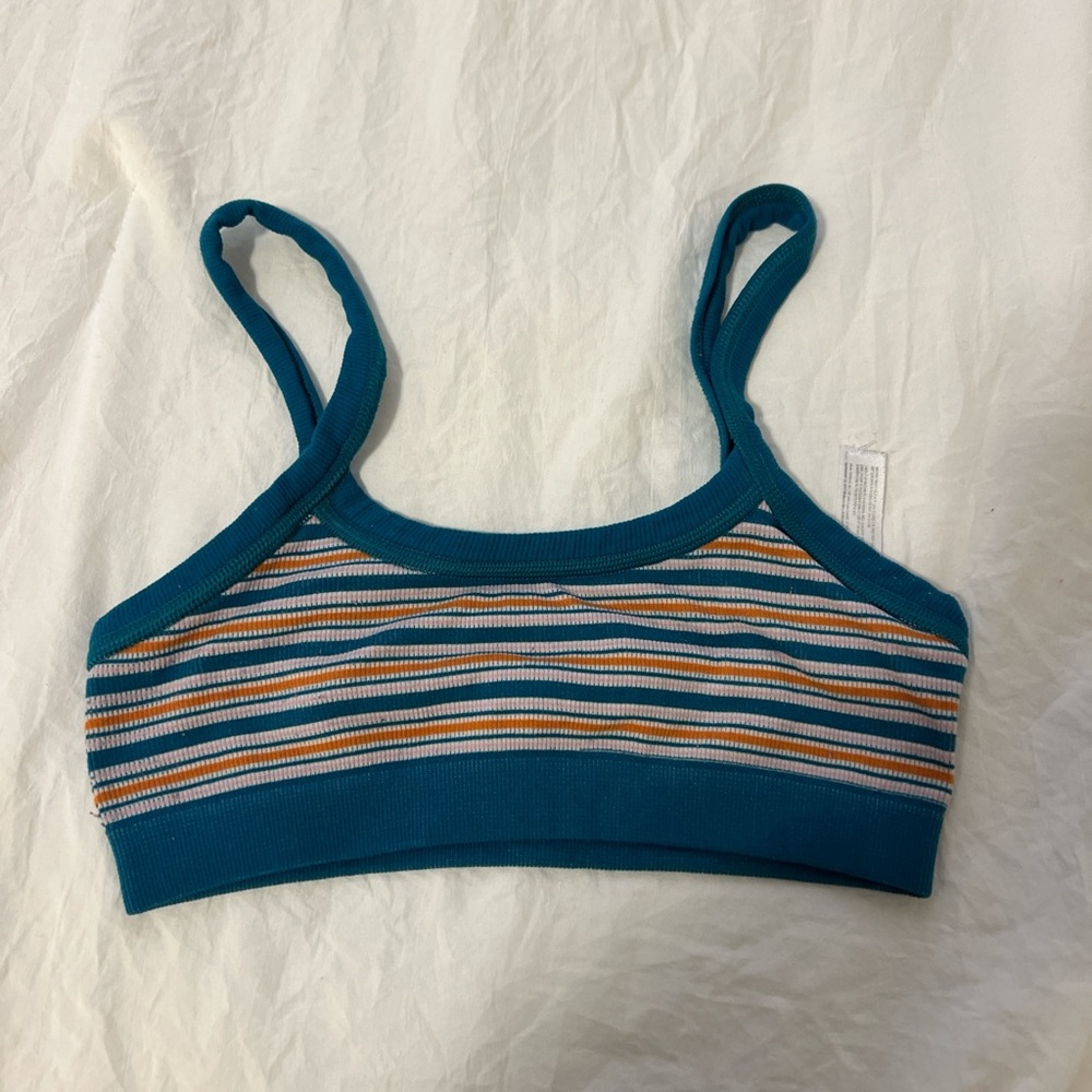 Teal Striped Bralette